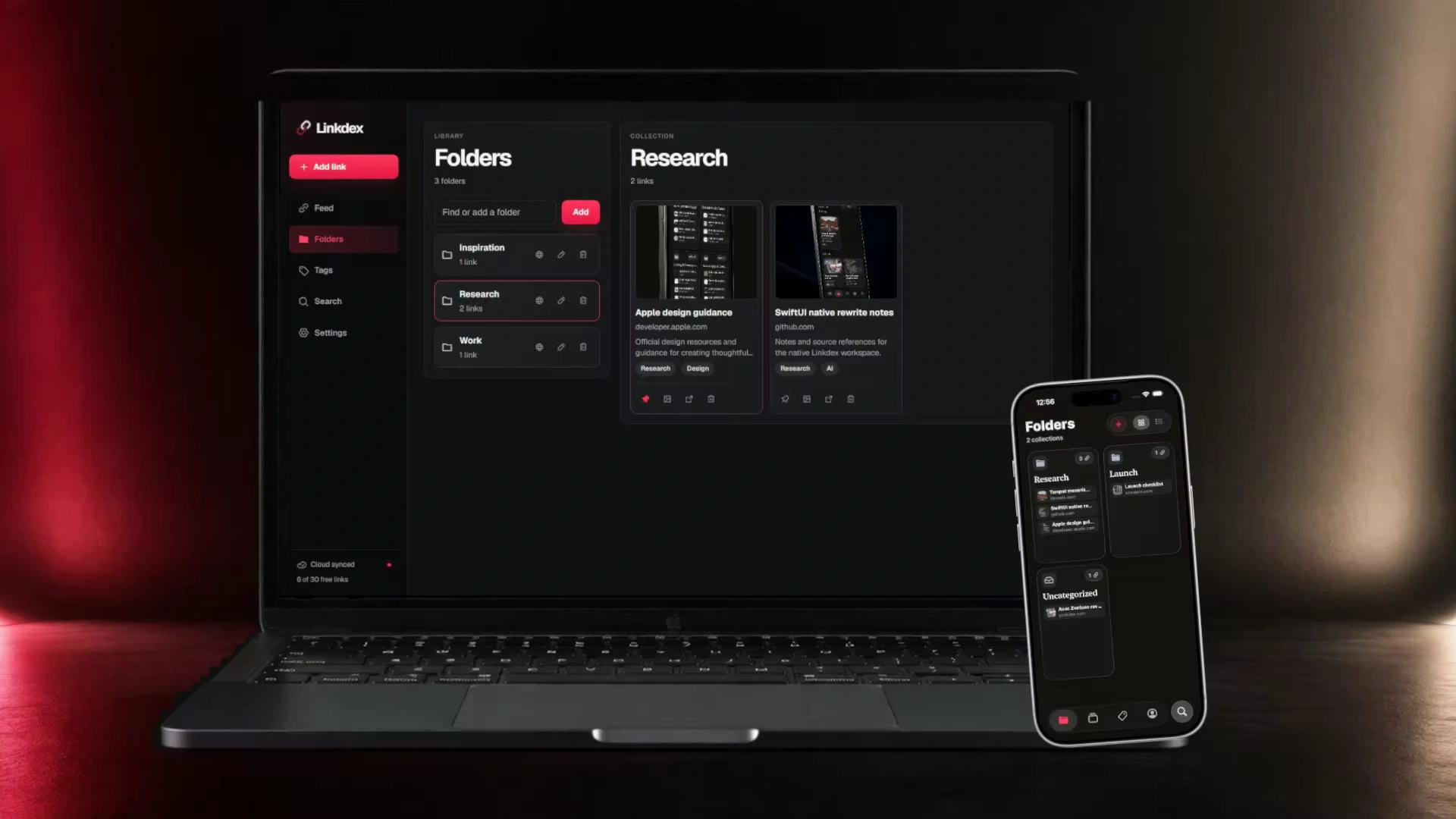 Linkdex on MacBook and iPhone
