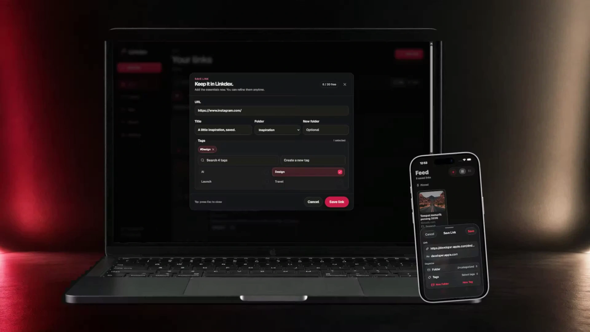 Linkdex on MacBook and iPhone