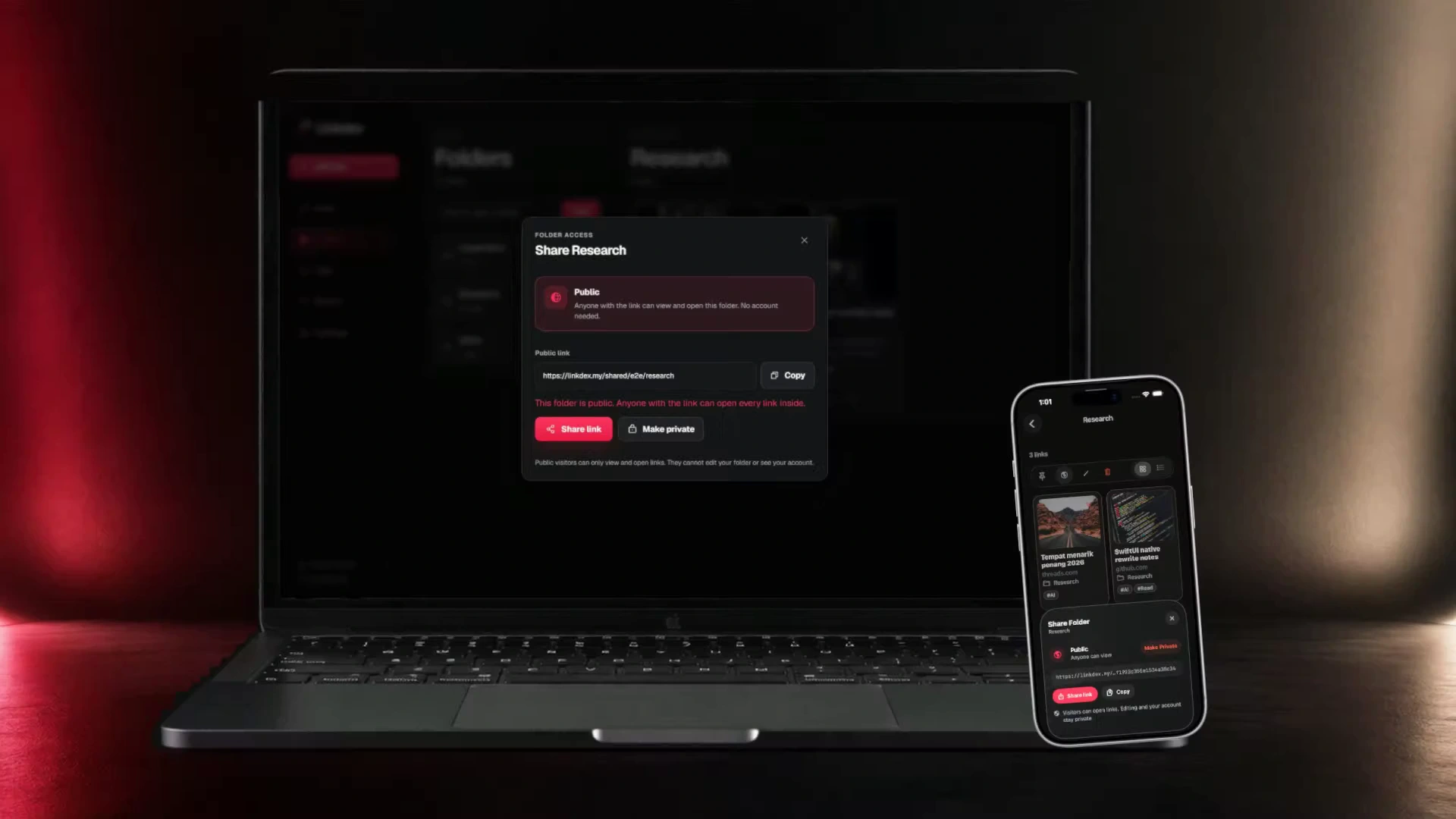 Linkdex on MacBook and iPhone